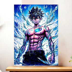 Affiche Grey Fairy Tail illustrée à la main en Anjou