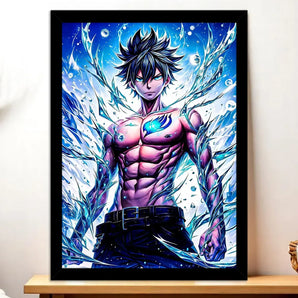 Cadre Noir Grey Fairy Tail illustré à la main en Anjou