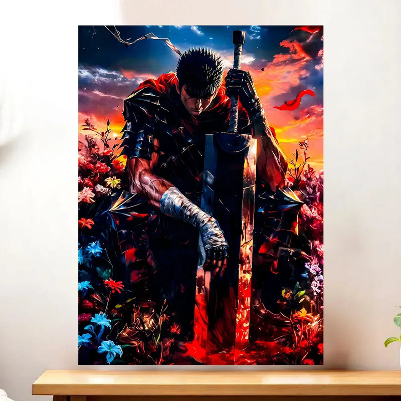 Affiche Guts Berserk illustré à la main en Anjou