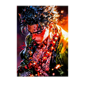 Affiche Gyomei Himejima Demon Slayer illustrée à la main en Anjou