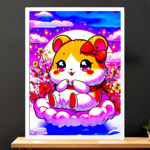 Cadre Blanc Hamtaro illustré à la main en Anjou