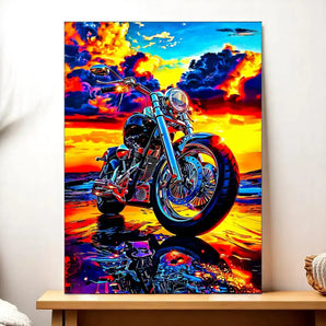Tableau Harley Davidson illustré à la main en Anjou