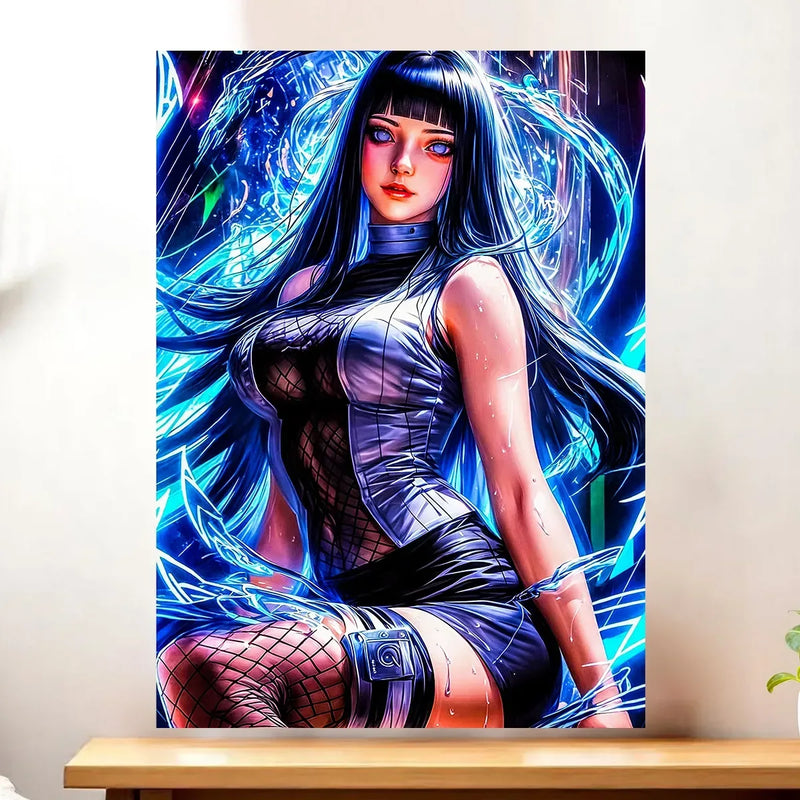 Affiche Hinata Naruto illustrée à la main en Anjou