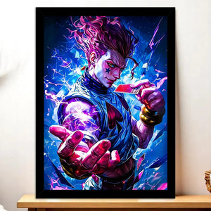 Cadre Noir Hisoka Hunter x Hunter illustré à la main en Anjou