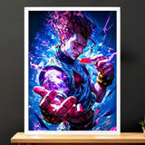 Cadre Blanc Hisoka Hunter x Hunter illustré à la main en Anjou