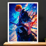 Cadre Blanc Ichigo Bleach illustré à la main en Anjou