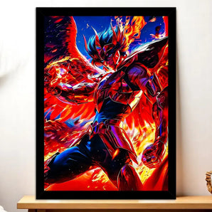 Cadre Noir Ikki du Phénix Saint Seiya illustré à la main en Anjou