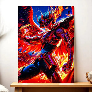 Tableau Ikki du Phénix Saint Seiya illustré à la main en Anjou