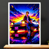 Cadre Blanc Initial D illustré à la main en Anjou