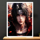 Cadre Blanc Itachi Naruto illustré à la main en Anjou