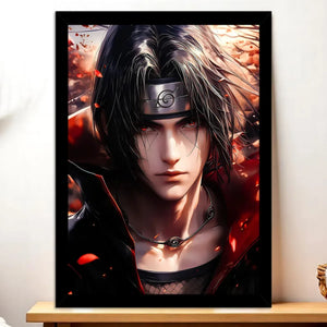 Cadre Noir Itachi Naruto illustré à la main en Anjou