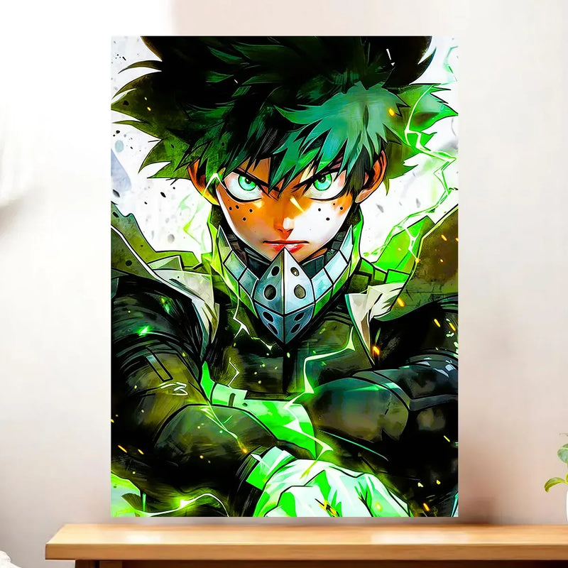 Affiche Izuku My Hero Academia illustrée à la main en Anjou