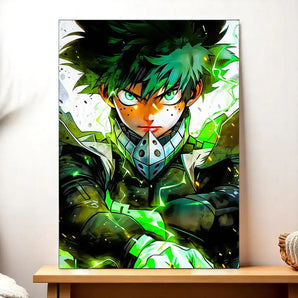 Tableau Izuku My Hero Academia illustré à la main en Anjou