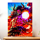 Affiche Kaido One Piece illustrée à la main en Anjou