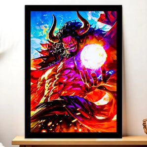 Cadre Noir Kaido One Piece illustré à la main en Anjou