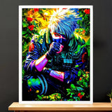 Cadre Blanc Kakashi Naruto illustré à la main en Anjou