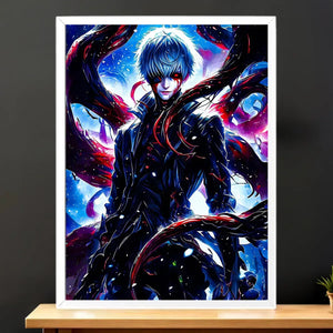 Cadre Blanc Kaneki Tokyo Ghoul illustré à la main en Anjou