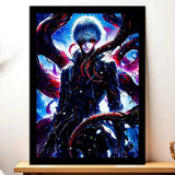Cadre Noir Kaneki Tokyo Ghoul illustré à la main en Anjou