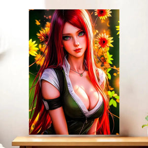 Affiche Kushina Naruto illustrée à la main en Anjou