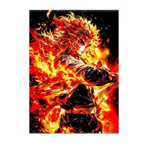 Toile Rengoku Demon Slayer illustrée à la main en Anjou