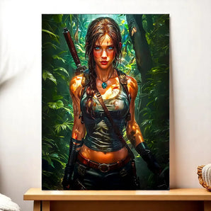 Tableau Lara Croft illustré à la main en Anjou