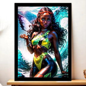 Cadre Noir Layla Winx illustré à la main en Anjou