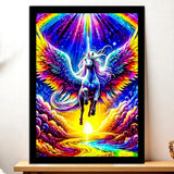 Cadre Noir Licorne Arc en Ciel