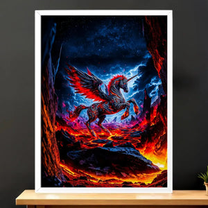 Cadre Blanc Licorne de Feu