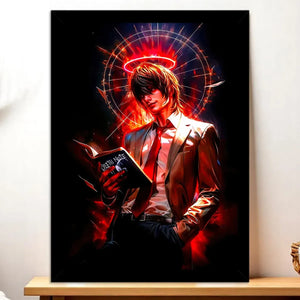 Cadre Noir Light Yagami Death Note illustré à la main en Anjou