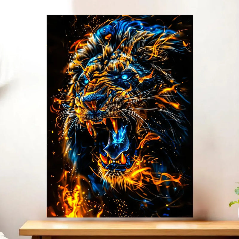 Affiche Tête de Lion illustrée à la main en Anjou