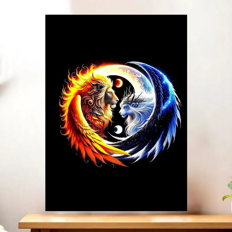 Affiche Lionne illustrée à la main en Anjou