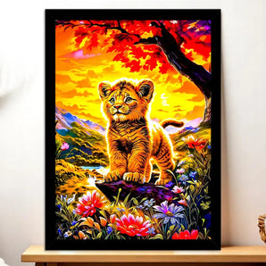 Cadre Noir Lionceau illustré à la main en Anjou