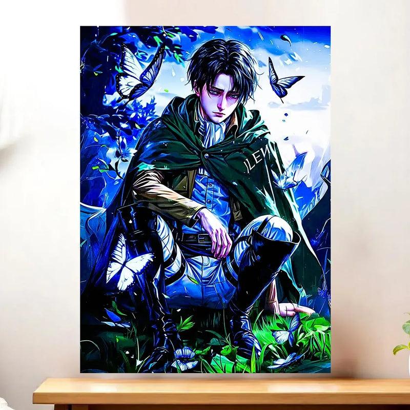 Affiche Livai Attaque des Titans illustrée à la main en Anjou