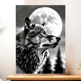 Affiche Loup Monochrome illustrée à la main en Anjou