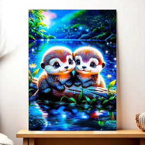 Tableau Loutre illustré à la main en Anjou
