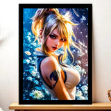 Cadre Noir Lucy Heartfilia Fairy Tail illustré à la main en Anjou