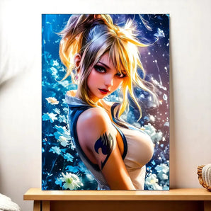 Tableau Lucy Heartfilia Fairy Tail illustré à la main en Anjou