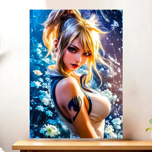 Affiche Lucy Heartfilia Fairy Tail illustrée à la main en Anjou