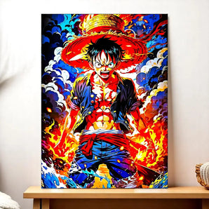 Tableau Luffy One Piece illustré à la main en Anjou