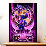 Affiche Magicienne des Ténèbres Dark Magician Girl Yu-Gi-Oh! illustré à la main en Anjou