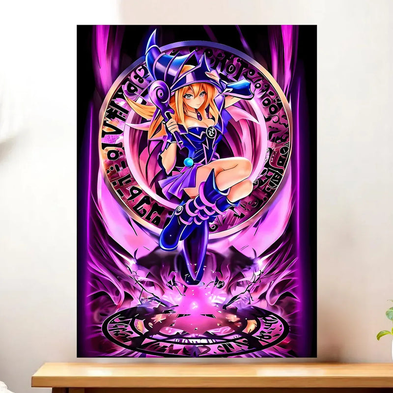 Affiche Magicienne des Ténèbres Dark Magician Girl Yu-Gi-Oh! illustré à la main en Anjou