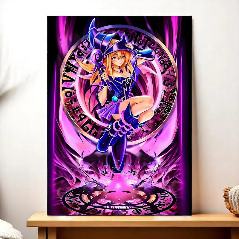 Tableau Magicienne des Ténèbres Dark Magician Girl Yu-Gi-Oh! illustré à la main en Anjou