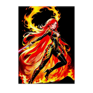 Poster Mavuika Genshin Impact illustré à la main en Anjou
