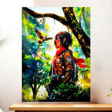 Affiche Mikasa Attaque des Titans illustrée à la main en Anjou