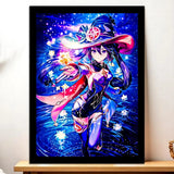 Cadre Noir Mona Genshin Impact illustré à la main en Anjou