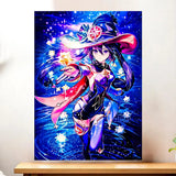Affiche Mona Genshin Impact illustrée à la main en Anjou