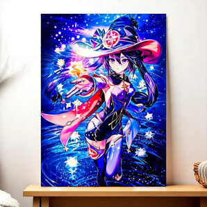 Tableau Mona Genshin Impact illustré à la main en Anjou