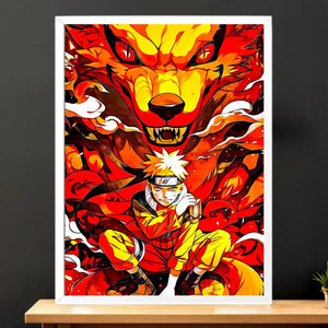 Cadre Blanc Naruto Enfant illustré à la main en Anjou