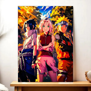 Tableau Naruto Equipe 7 illustré à la main en Anjou