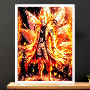 Cadre Blanc Naruto Shippuden illustré à la main en Anjou
